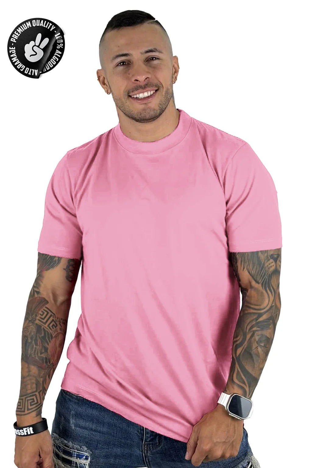 XM Camiseta básica Rosada Alto Gramaje