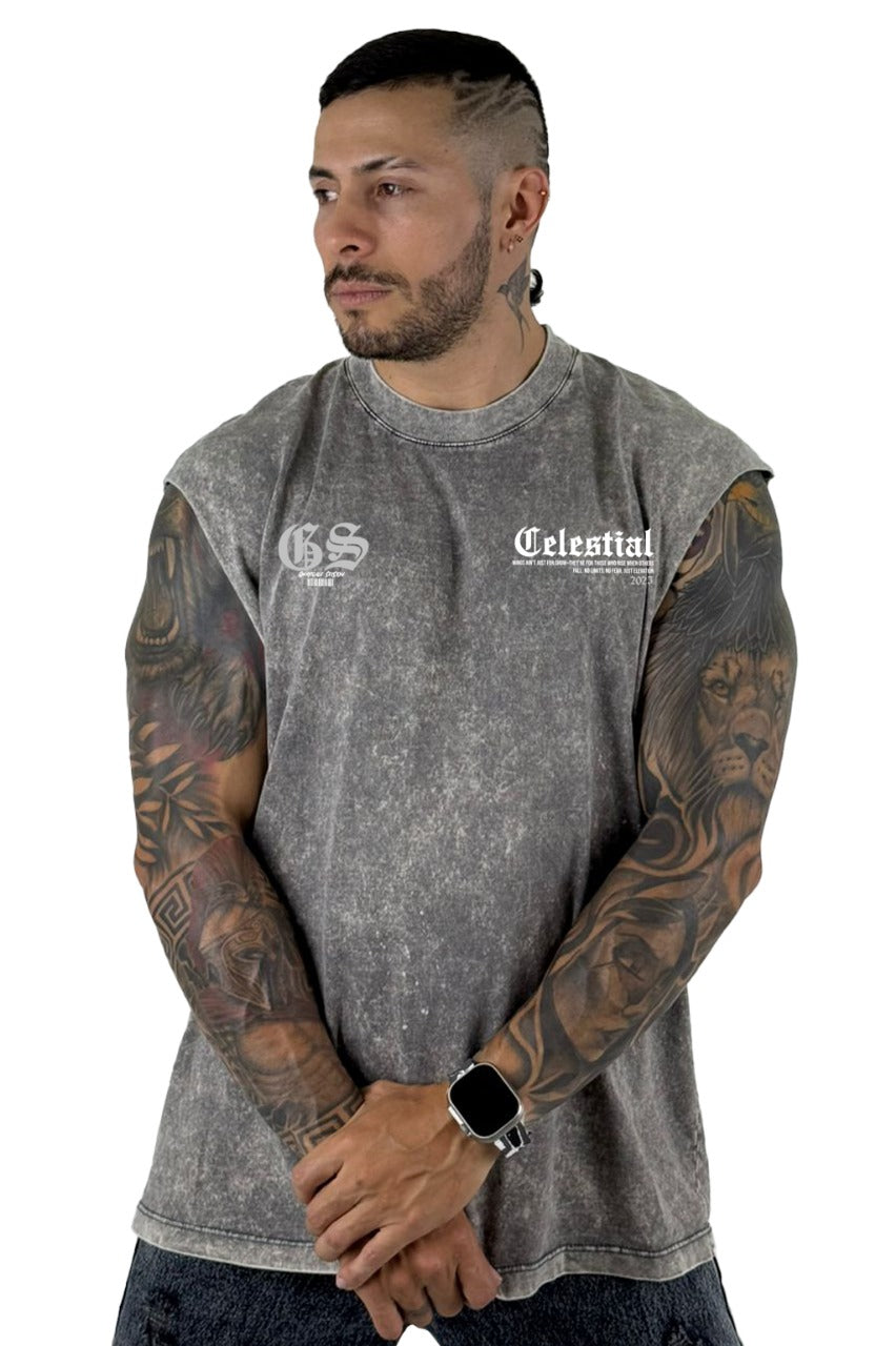 Camisilla Alto Gramaje sky gris Celestial