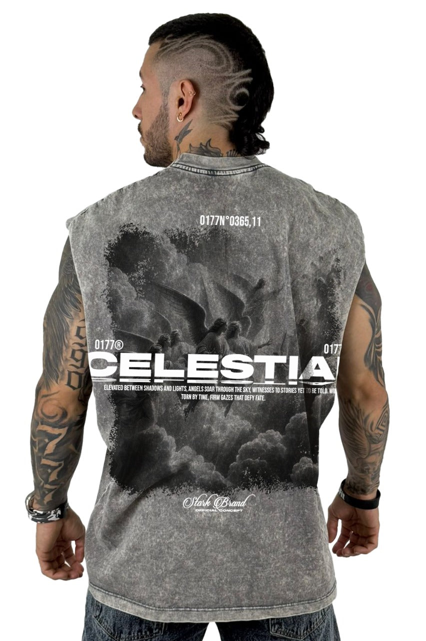 Camisilla Alto Gramaje sky gris Celestial