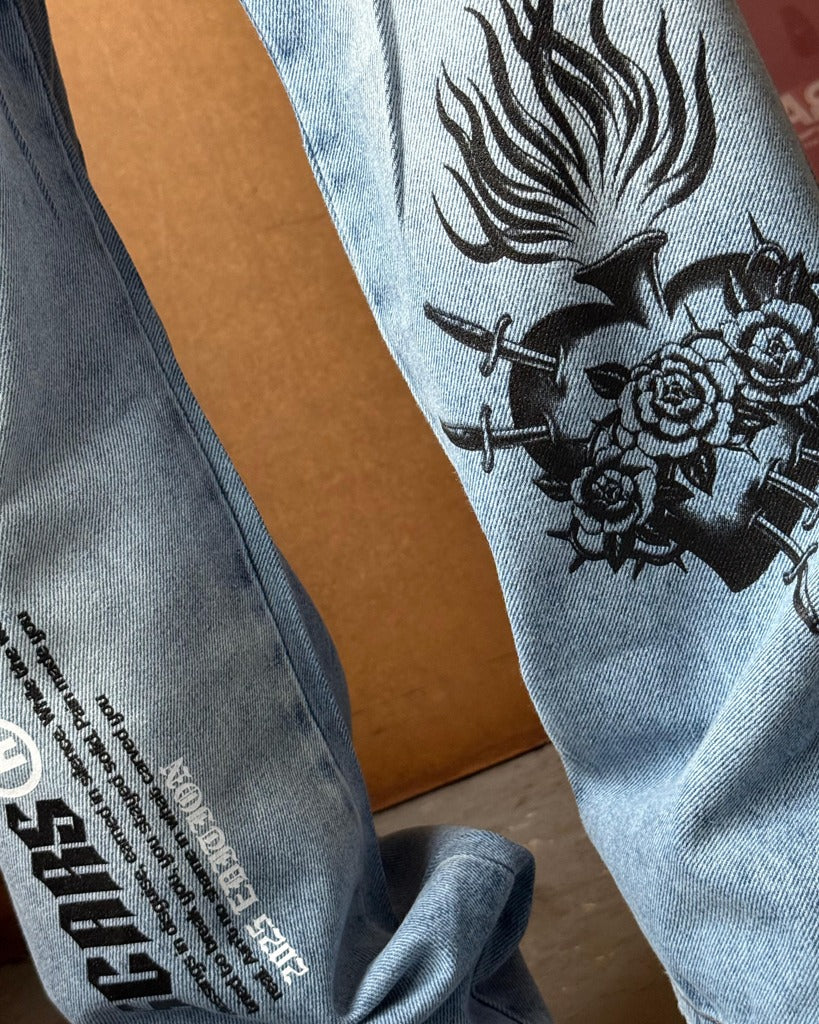 Jean Baggy azul Cargo Stamp Del Piernas