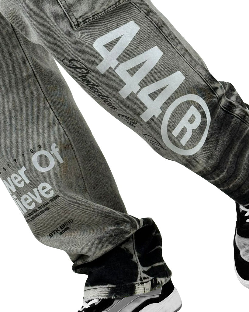 Jean Baggy Gris Reserva Botas Stamp 444