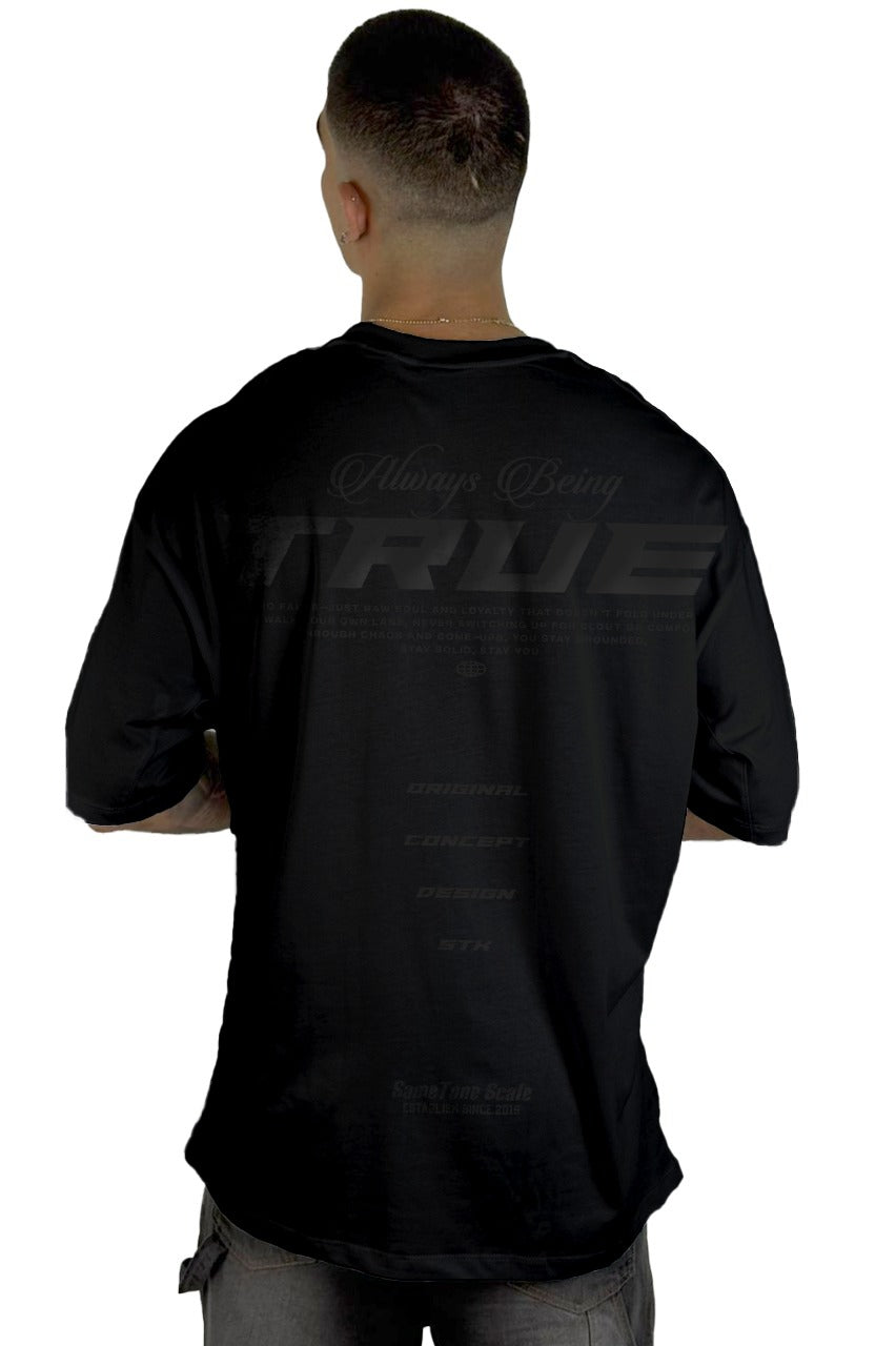 Oversize Negra Tono a tono True Alto Gramaje