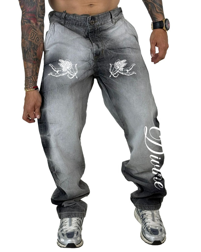 Jean Baggy Clasico Gris Stamp Angeles Divine