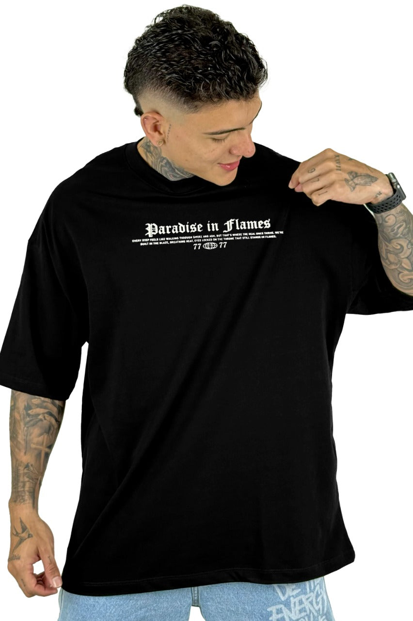 Oversize Negra Paradise In Flames Alto Gramaje