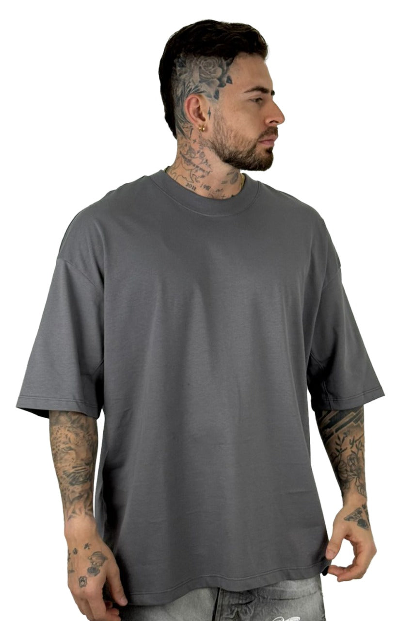 Oversize Basica Gris Plomo Alto Gramaje