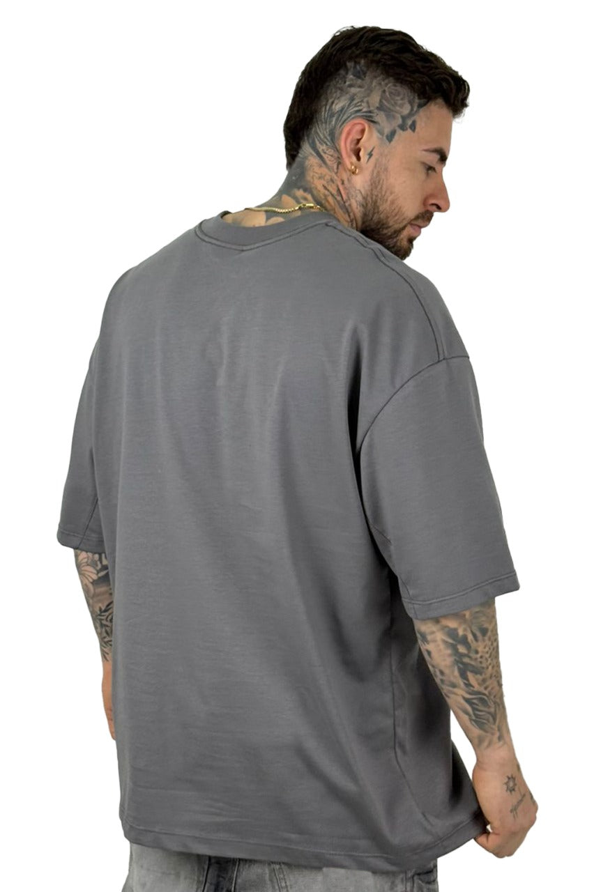 Oversize Basica Gris Plomo Alto Gramaje