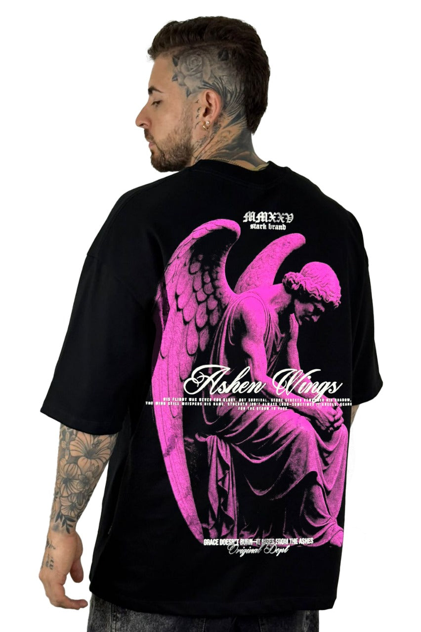 Oversize Negra Ashen Wings Alto Gramaje