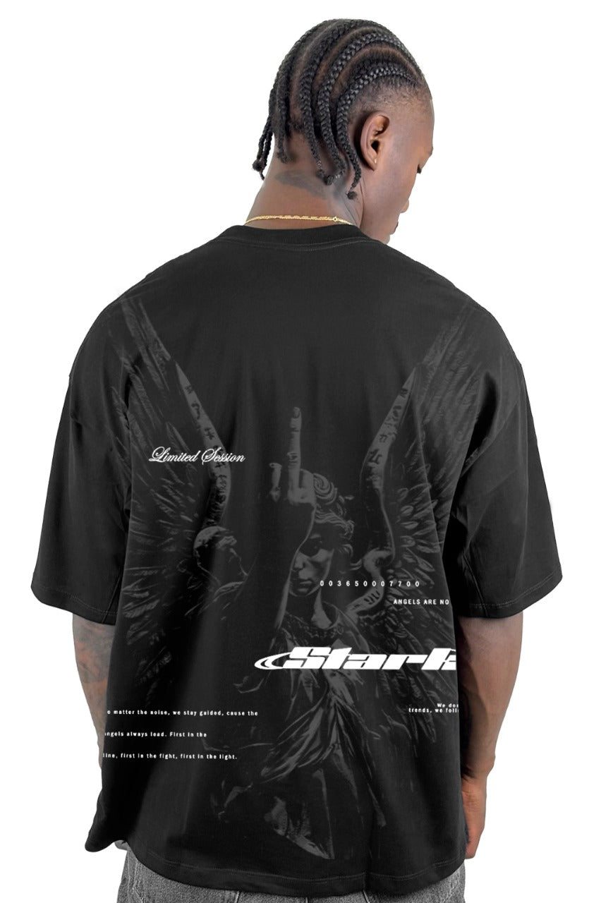 Oversize Negra Stark Angels Rebels Alto Gramaje