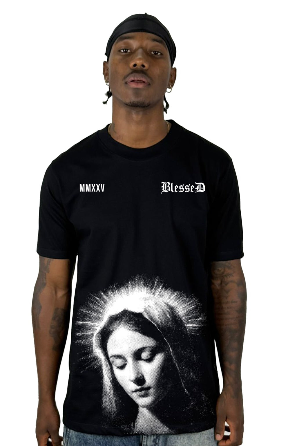 Camiseta Negra Pray For Your Homies Alto Gramaje
