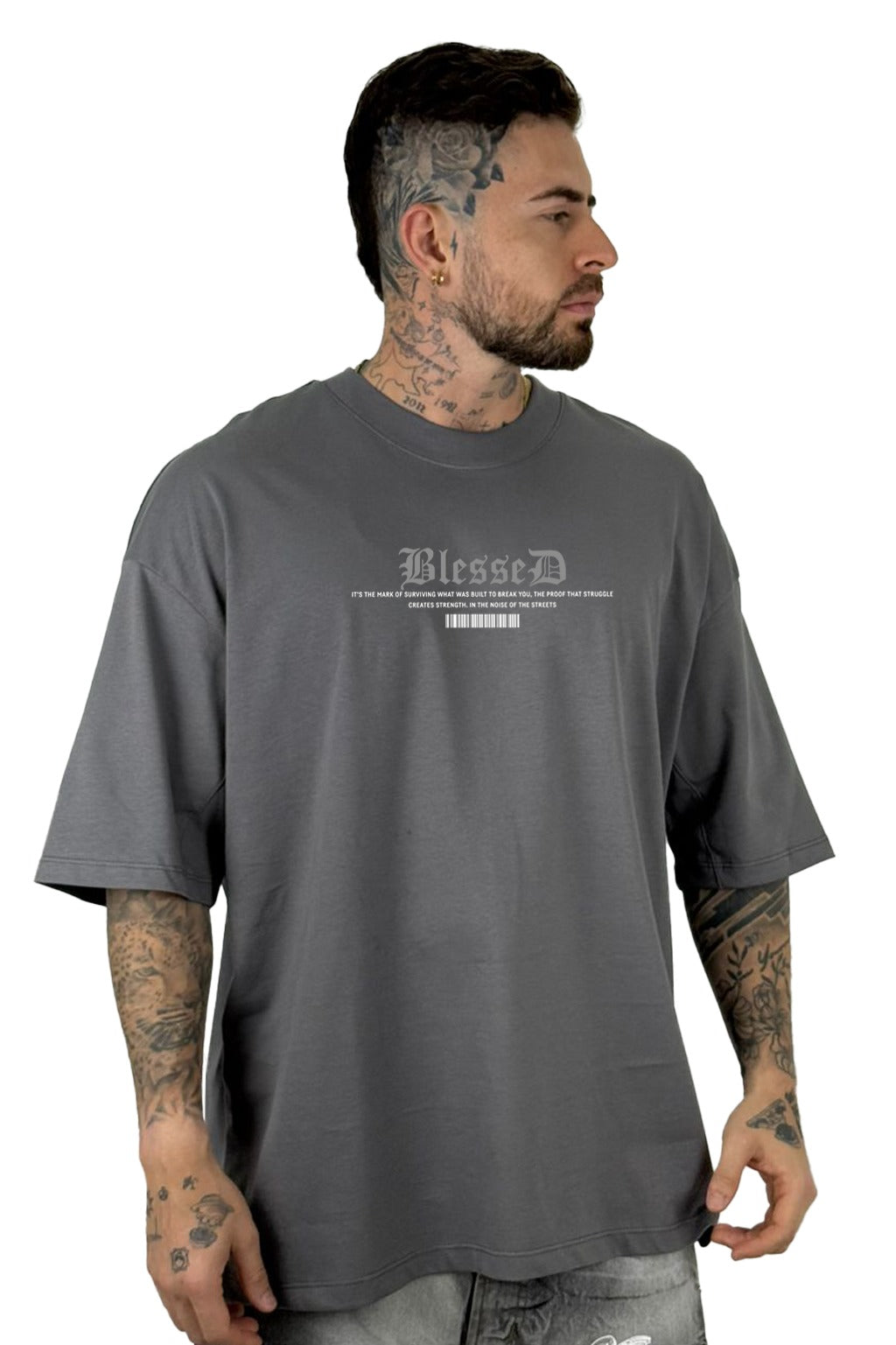 Oversize Gris Oscuro BlesseD Vrigen Alto Gramaje