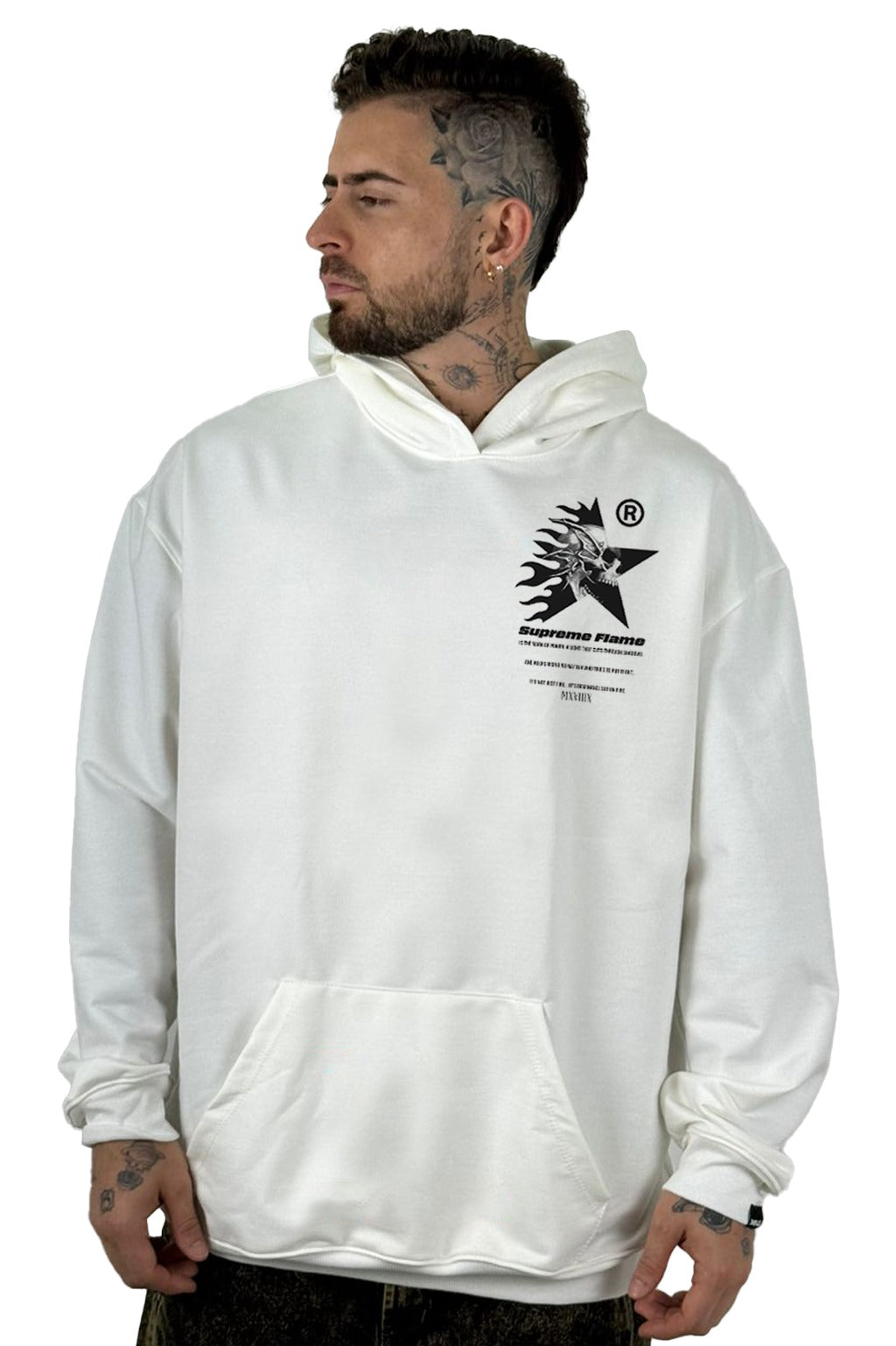 Buzo Capucha Blanco Supreme Flame