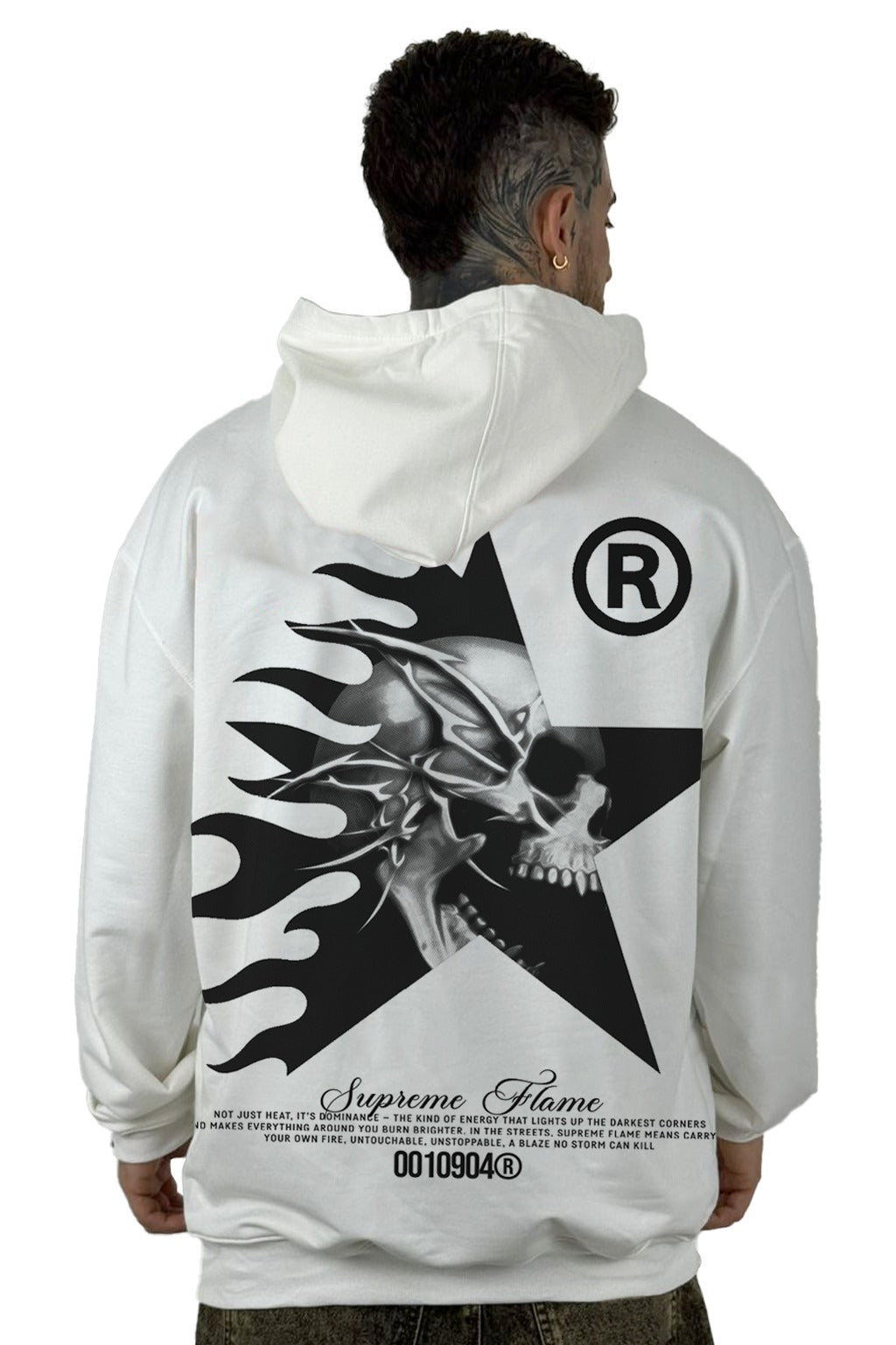 Buzo Capucha Blanco Supreme Flame