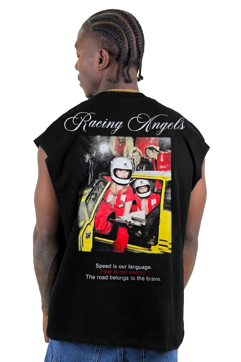 Camisilla Negra Racing Angels Alto Gramaje