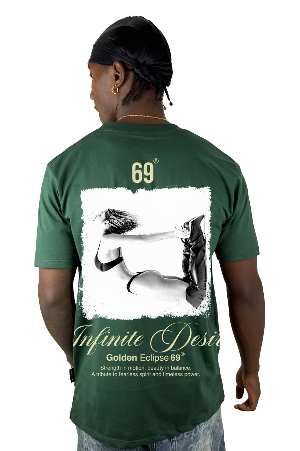 Camiseta Verde Infinite Desire 69 Alto Gramaje