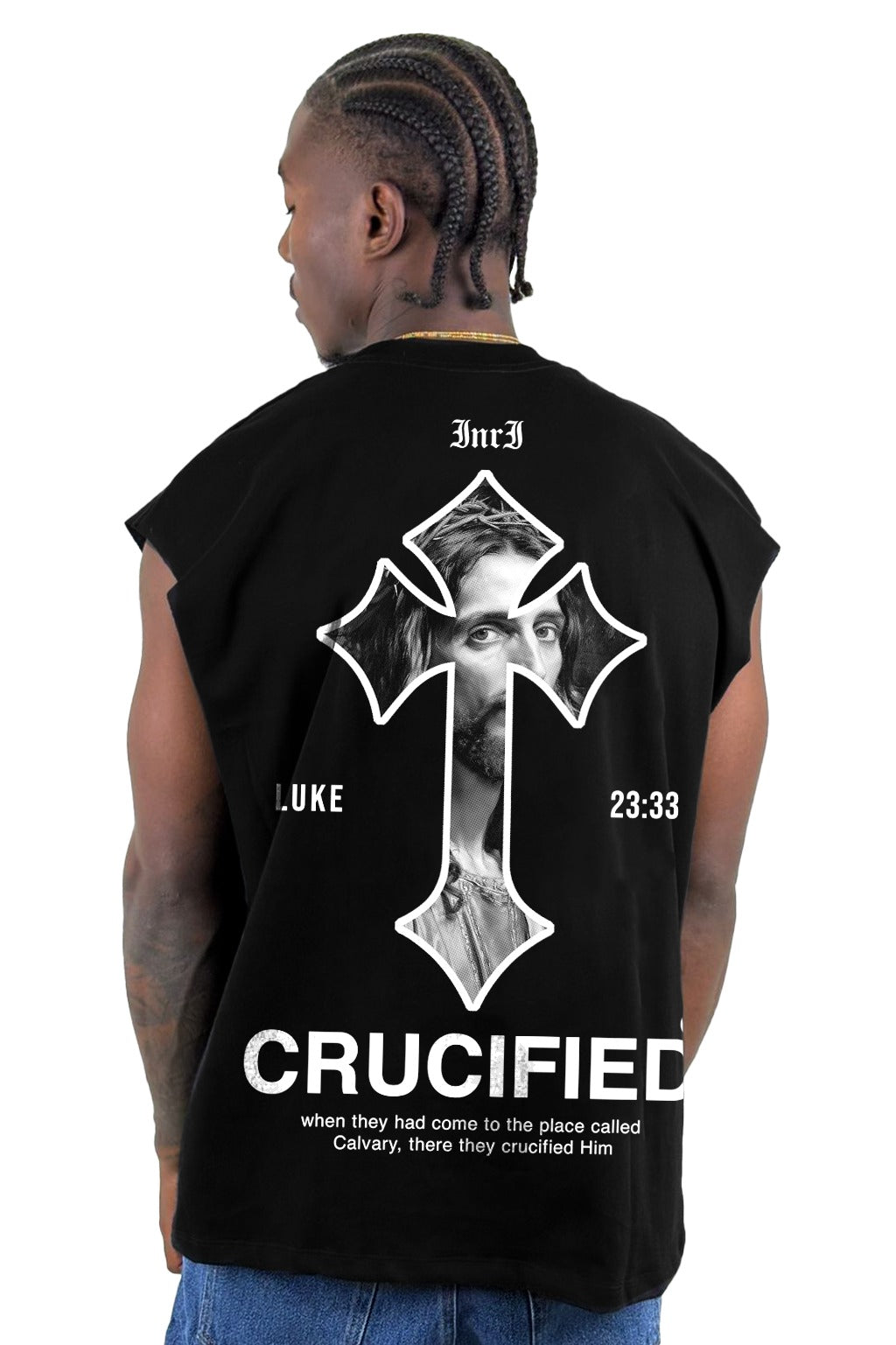 Camisilla Negra Crucified Alto Gramaje