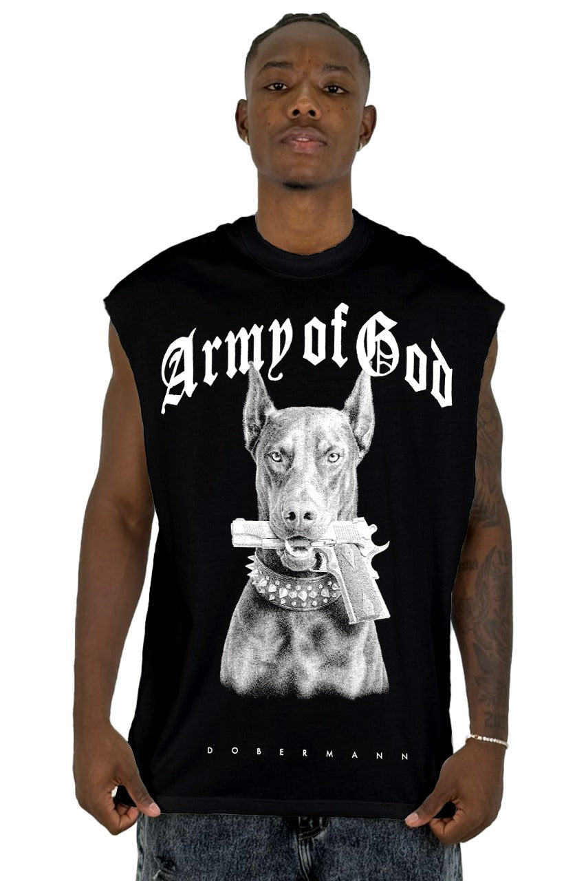 Camisilla Negra Army Of God Alto Gramaje