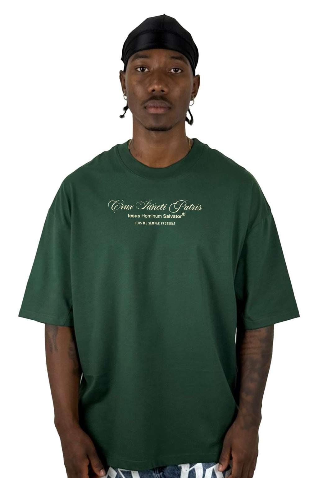 Oversize Verde Jesus Hominum Salvator Alto Gramaje