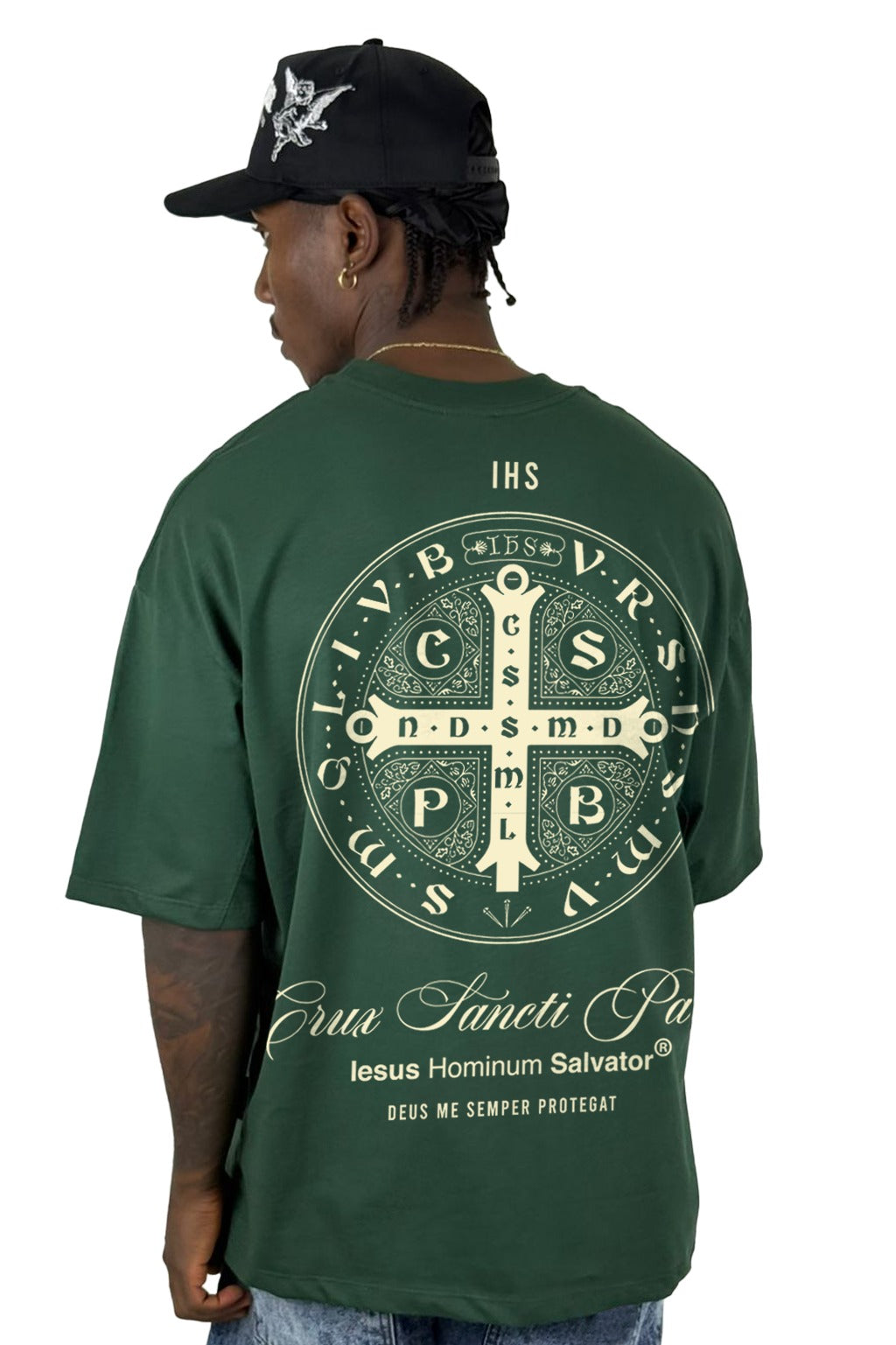 Oversize Verde Jesus Hominum Salvator Alto Gramaje