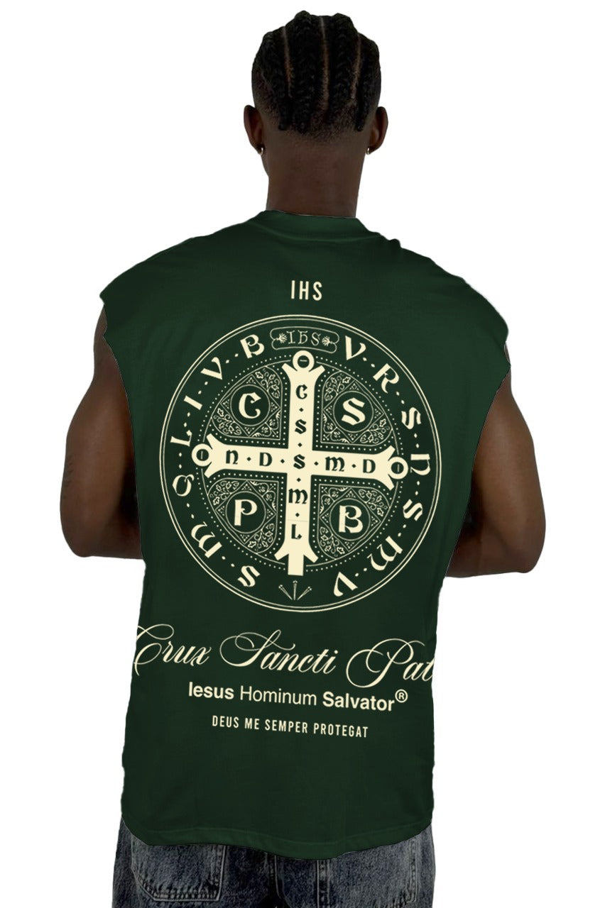 Camisilla Verde Jesus Hominum Salvator Alto Gramaje