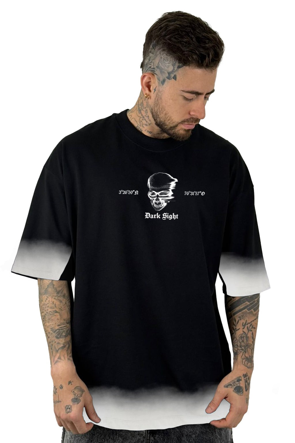 Oversize Negra Dark Sight Difuminado Alto Gramaje