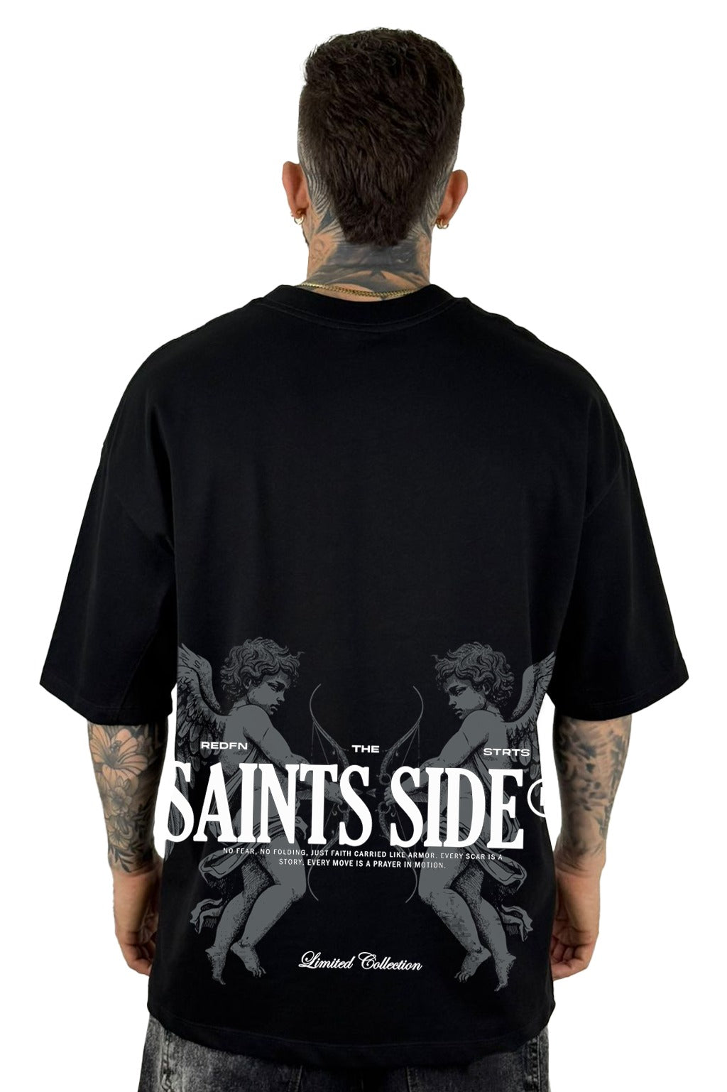 Oversize Negra Saints Side Alto Gramaje