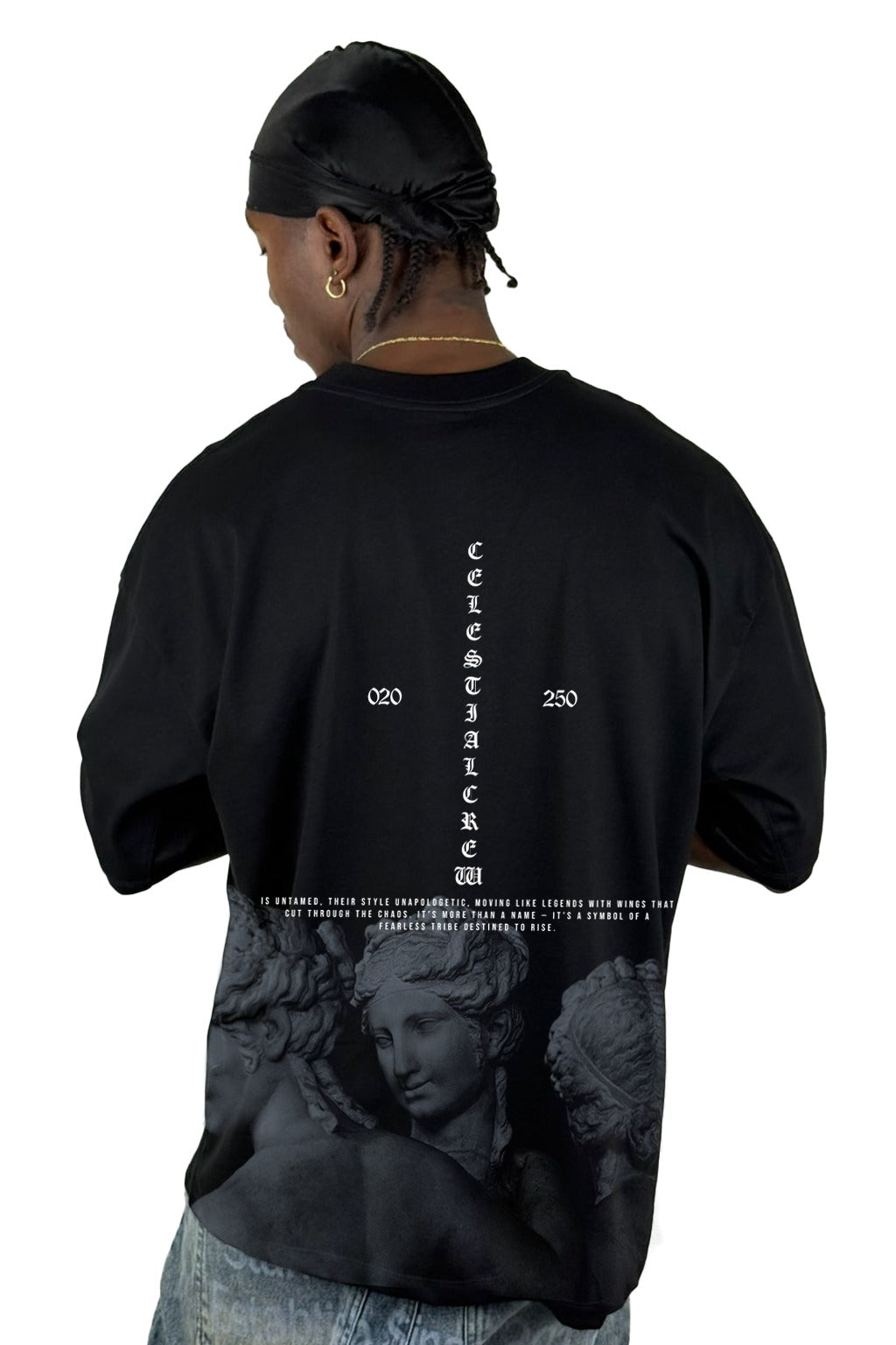 Oversize Negra Celestial Crew Alto Gramaje