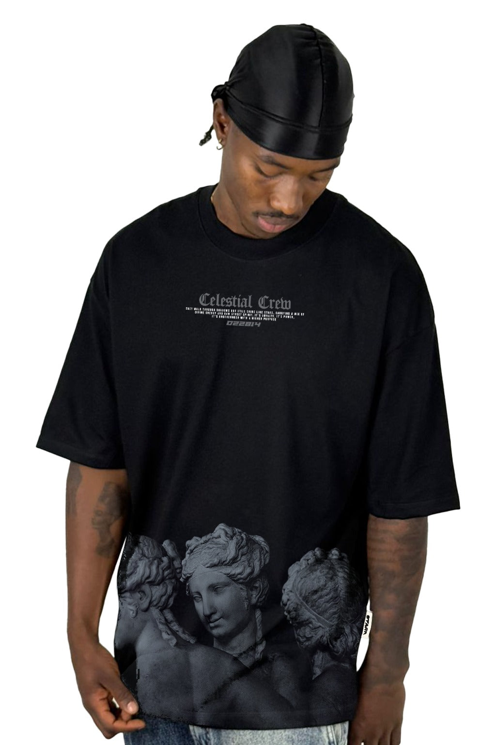 Oversize Negra Celestial Crew Alto Gramaje