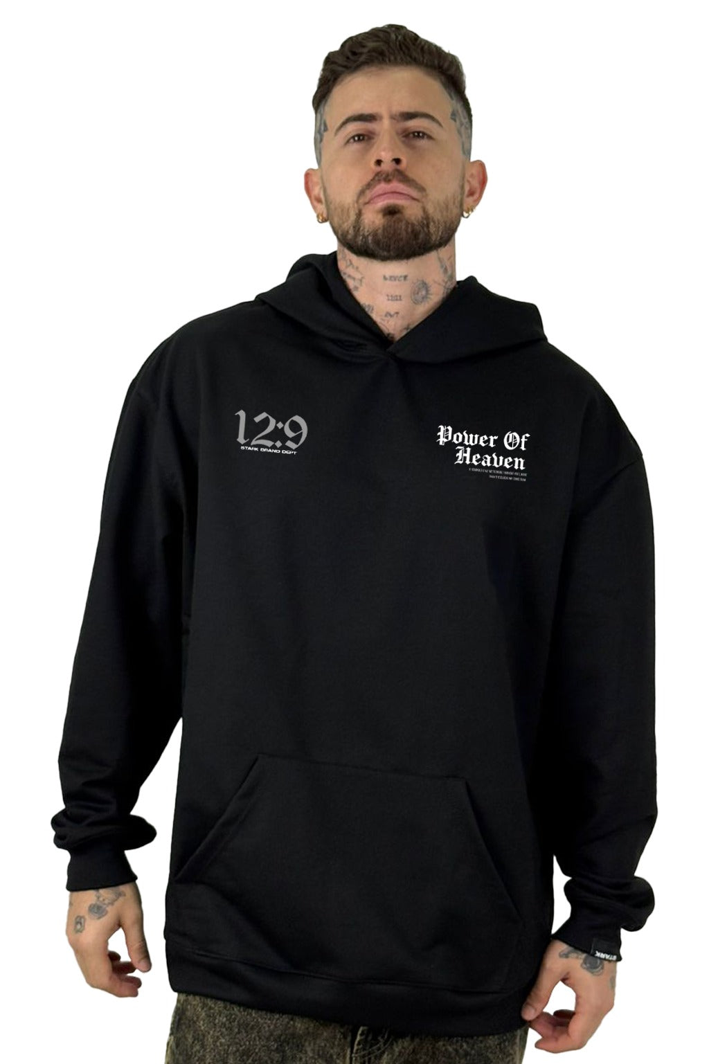 Buzo Capucha Negro Power Of Heaven 12:9