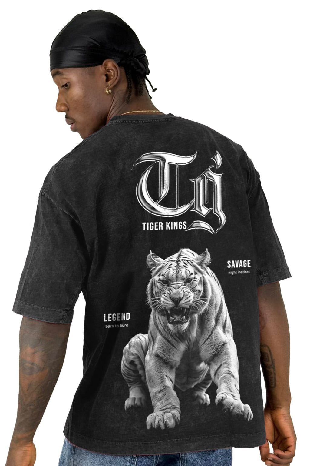 Oversize Sky Negra Tiger Kings