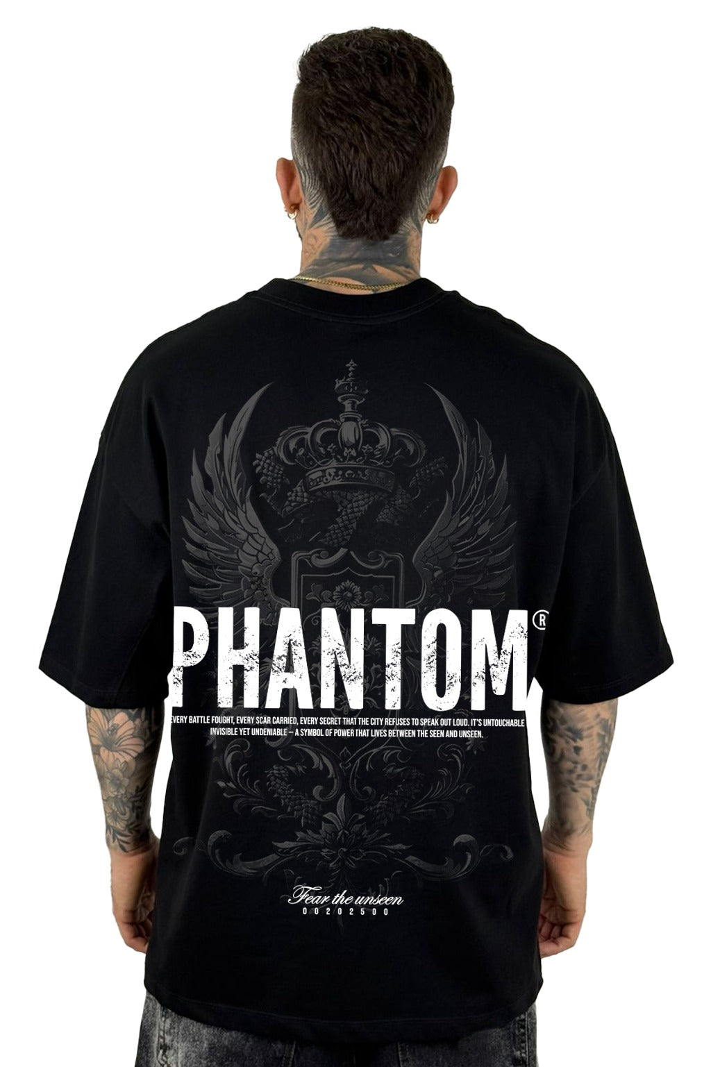 Oversize Negra Phantom Alto Gramaje