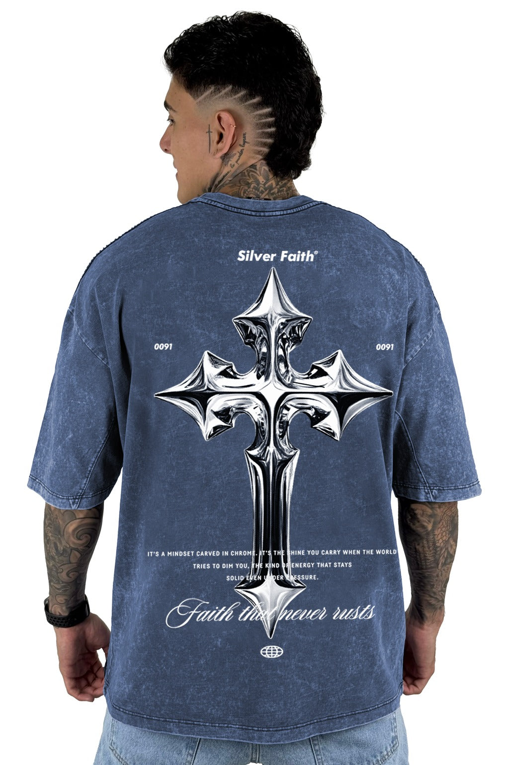 Oversize Sky Azul Slvr Faith