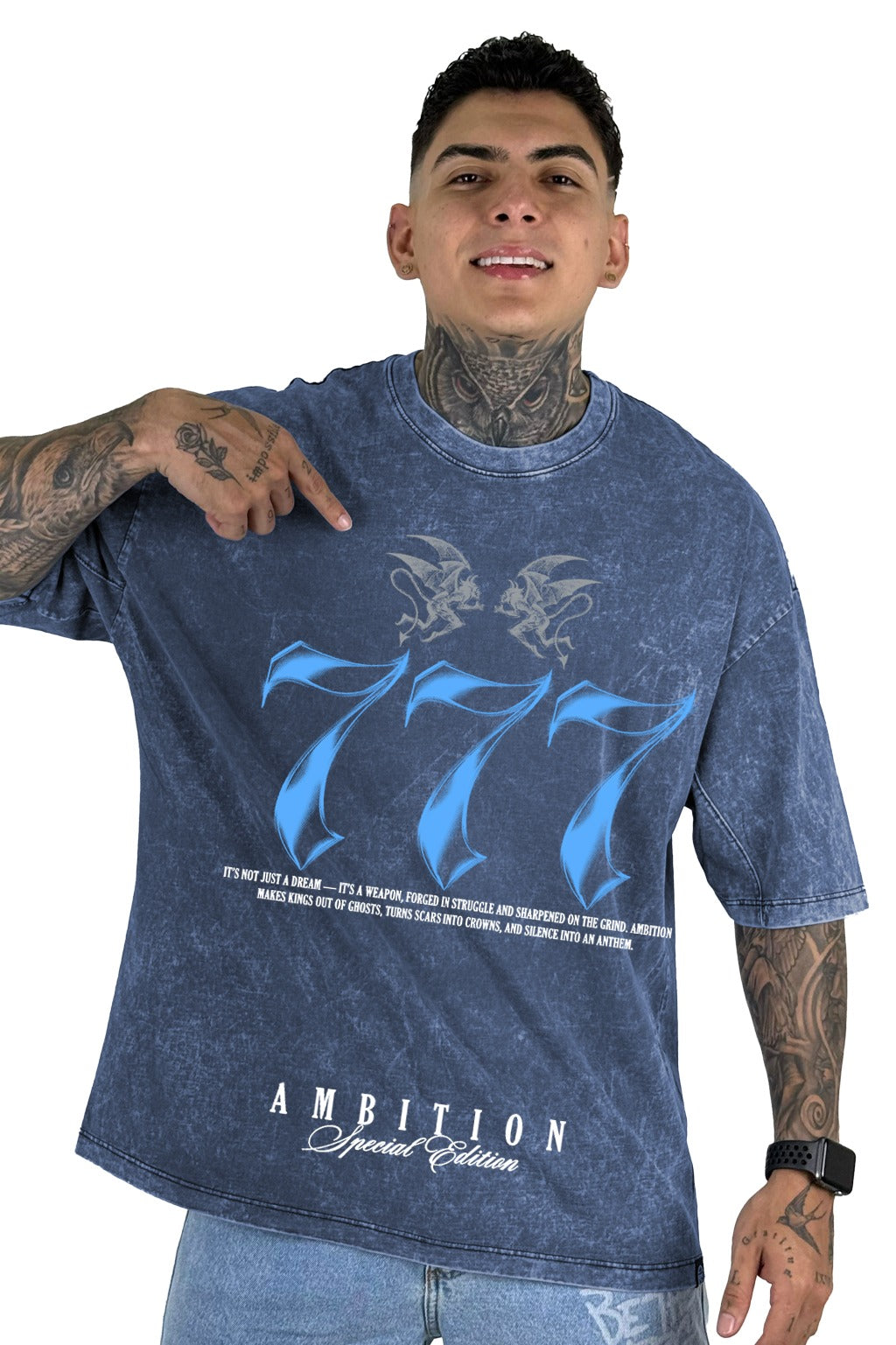 Oversize Sky Azul 777 Ambition alto gramaje