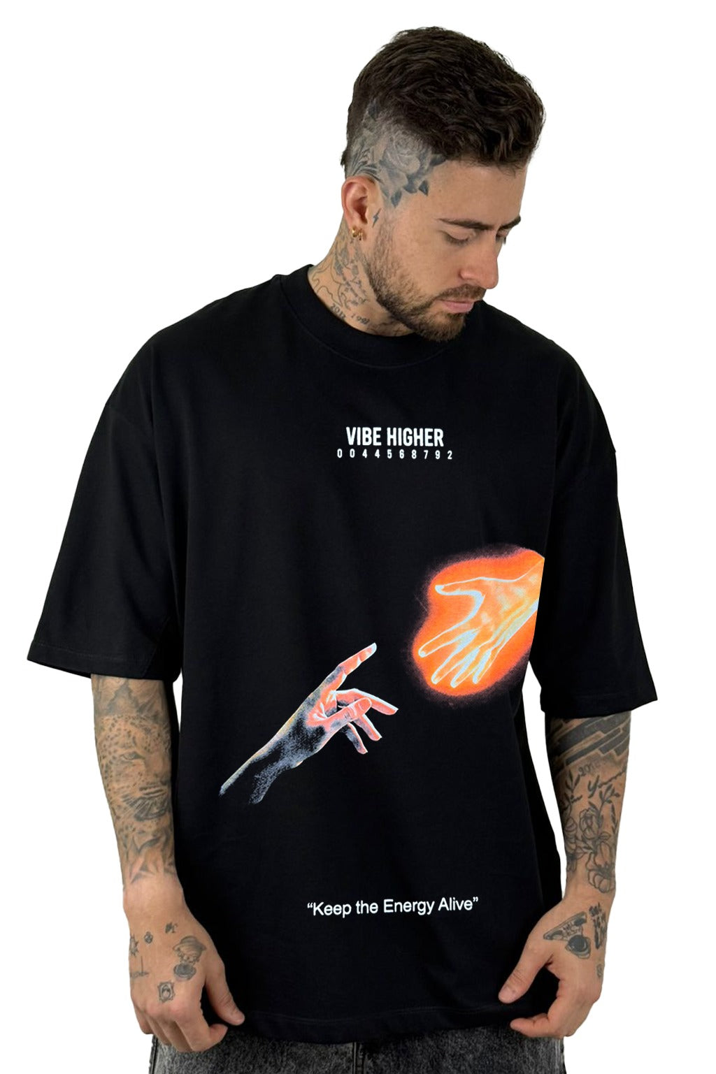 Oversize Negra Touch The Future Alto Gramaje