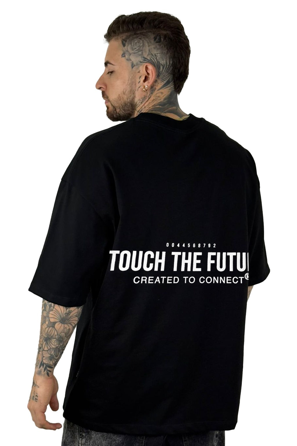 Oversize Negra Touch The Future Alto Gramaje
