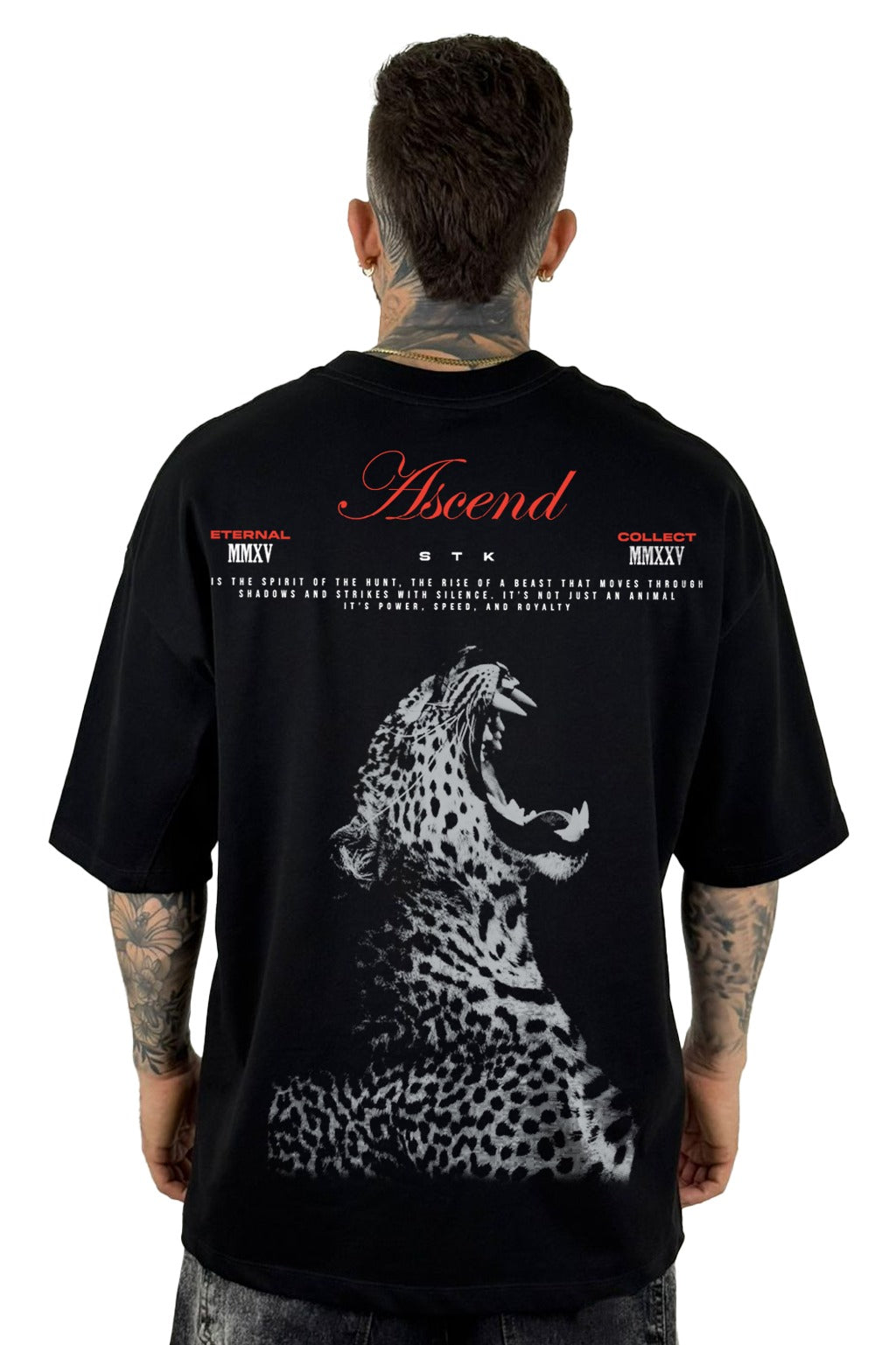 Oversize Negra Ascend Leopardo Alto Gramaje