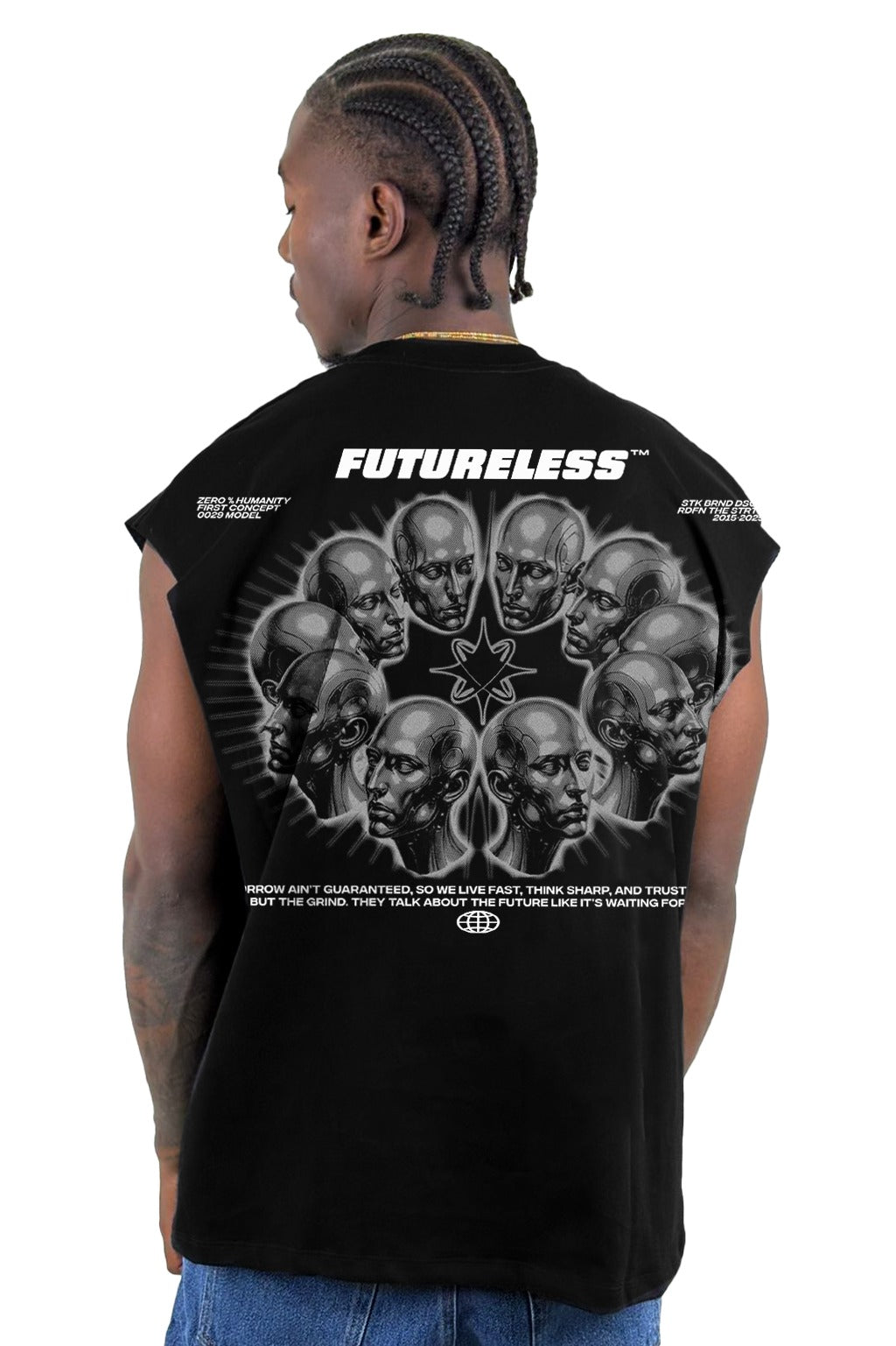 Camisilla Negra Futureless alto gramaje