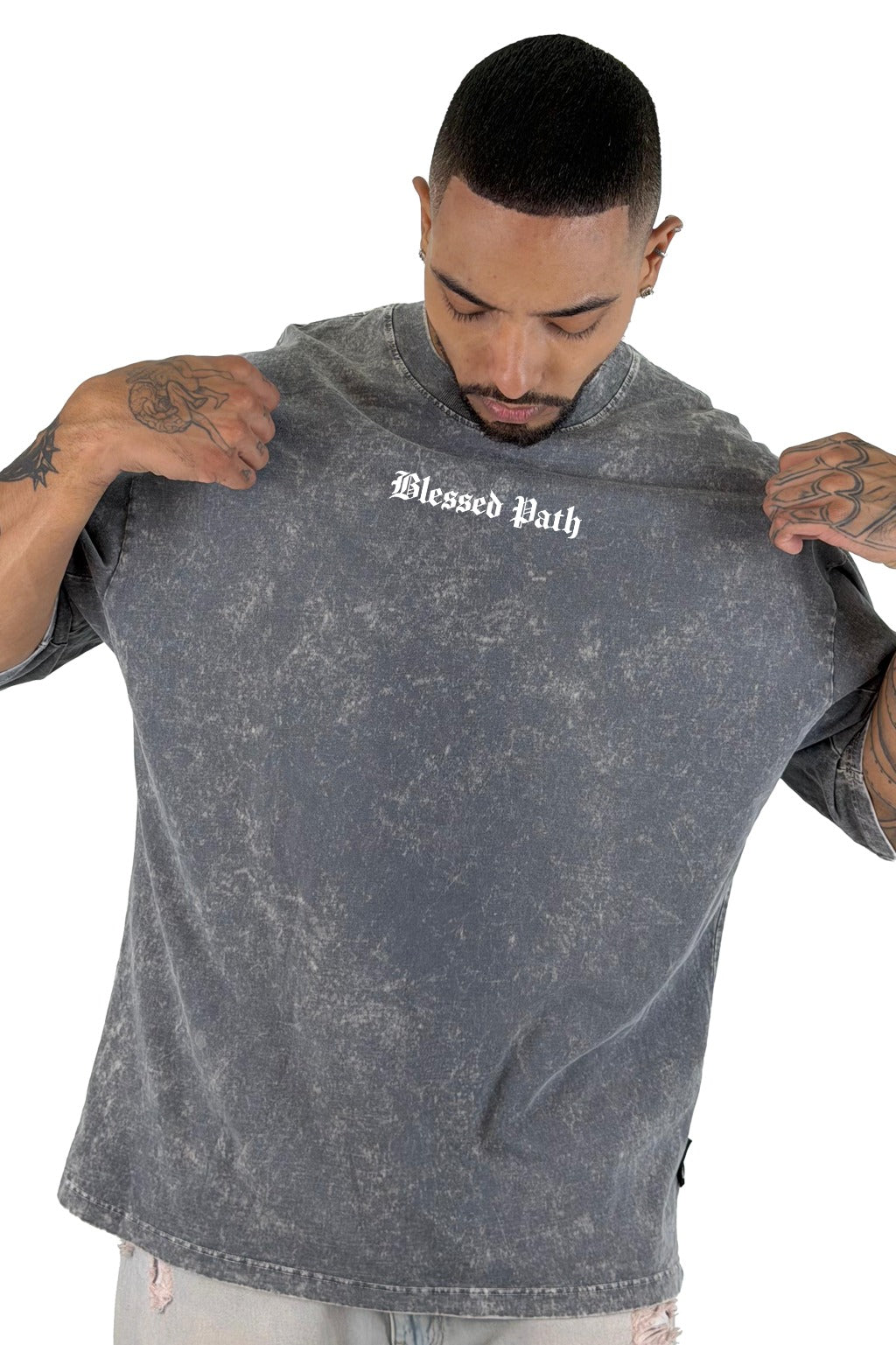 Oversize sky gris Blessed Path 444 alto gramaje