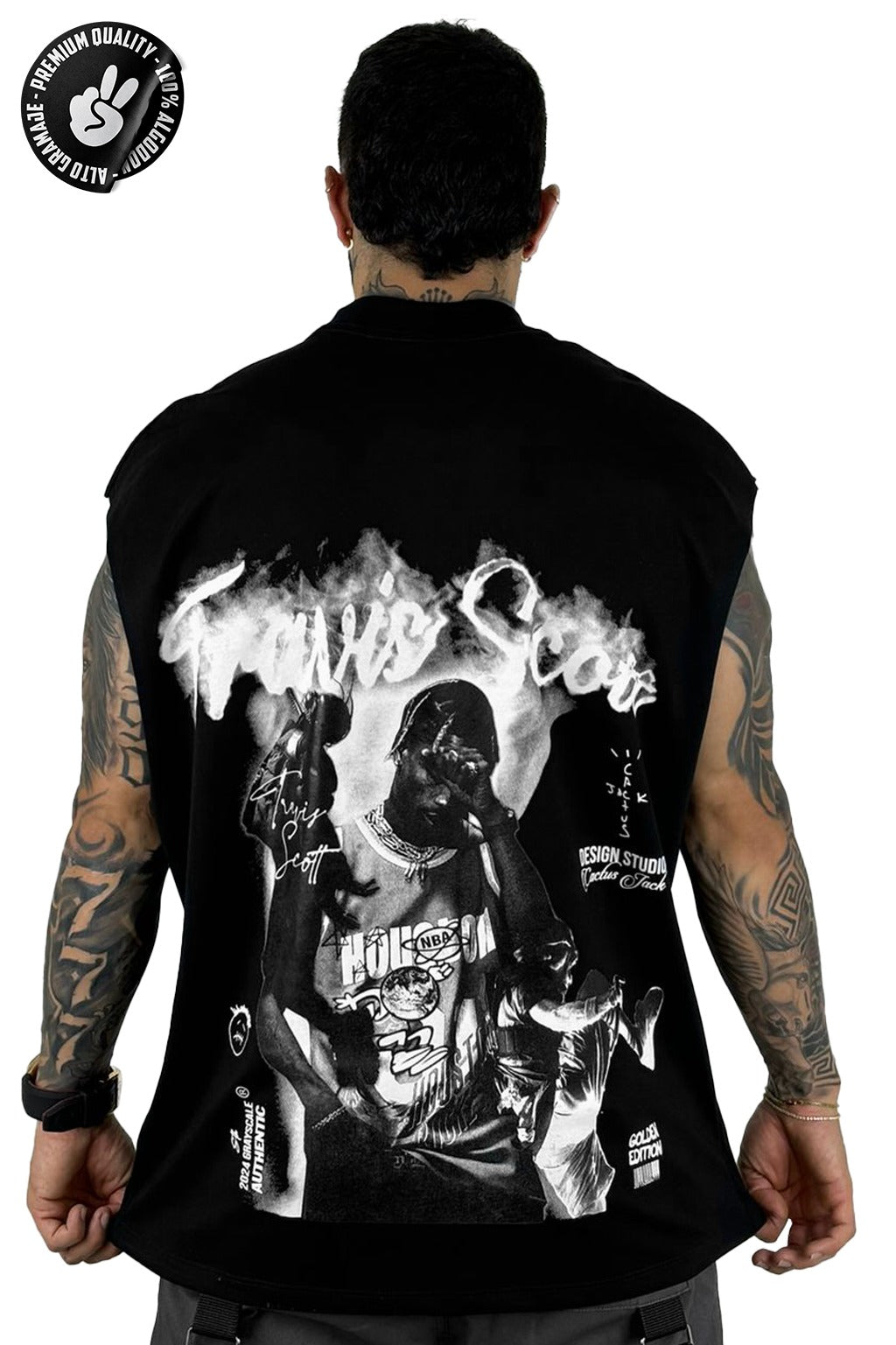 Camisilla Negra Travis Scott Alto Gramaje