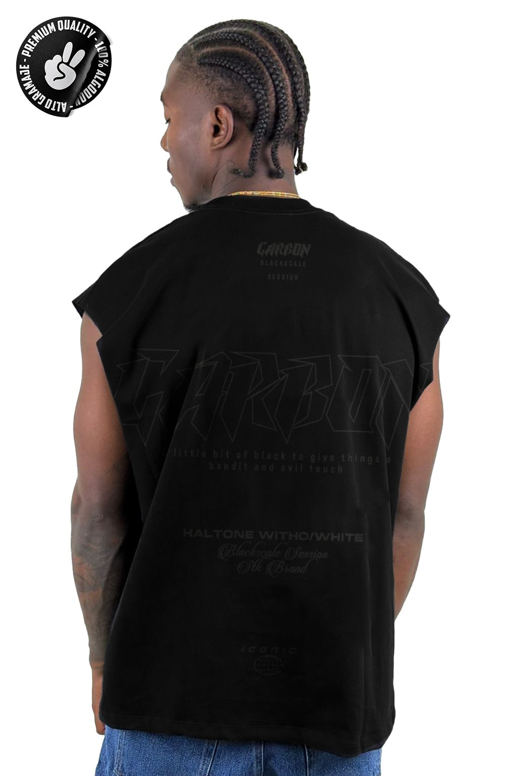 Camisilla Negra Iconic Alto Gramaje