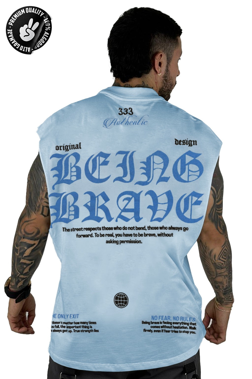 Camisilla Azul Being Brave Alto Gramaje