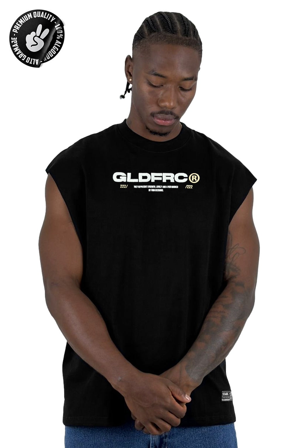 Camisilla Negra GLDFRC Alto Gramaje