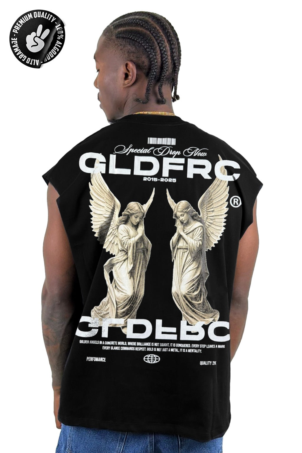 Camisilla Negra GLDFRC Alto Gramaje