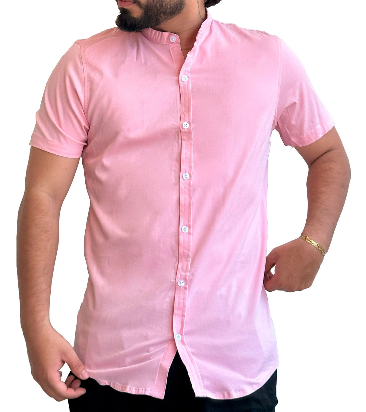 Camisa Rosada cuello corto