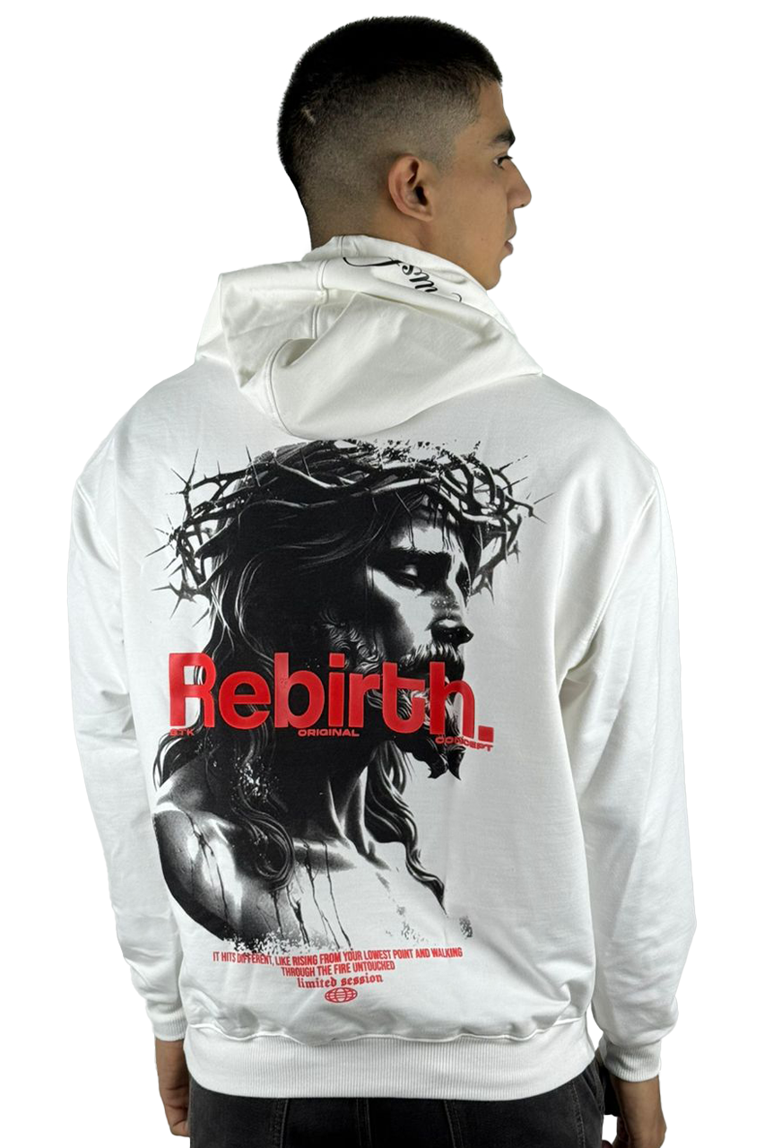 Buzo Capucha Blanco Hueso Rebirth