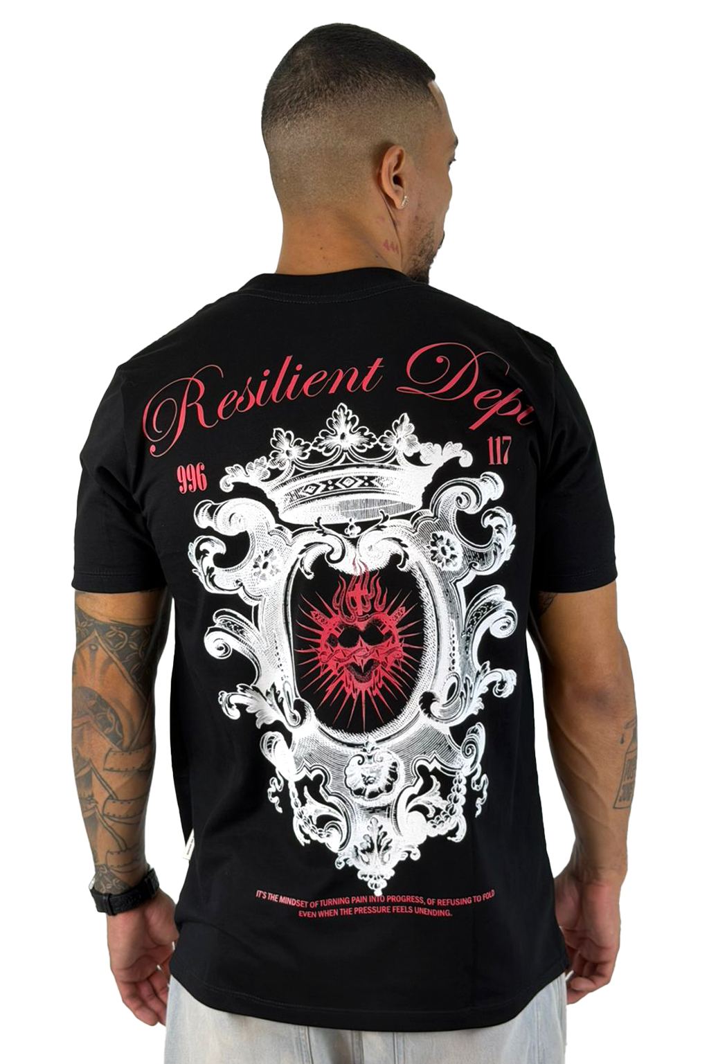 Camiseta Negra Resilient Dept Alto Gramaje