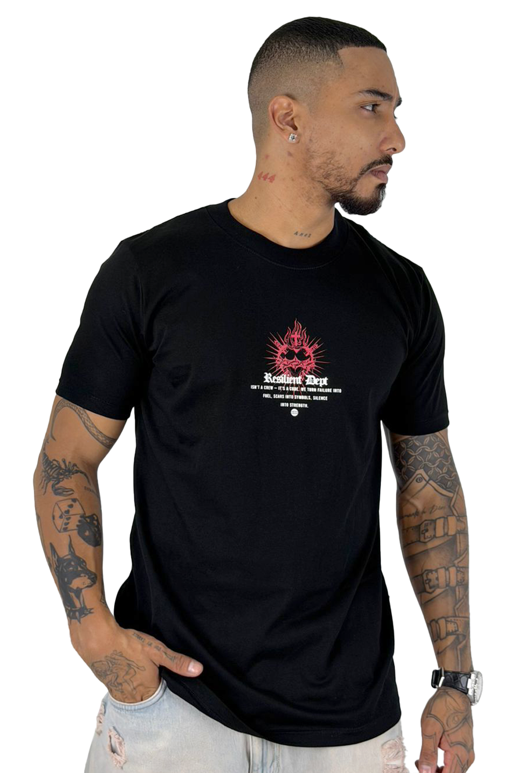 Camiseta Negra Resilient Dept Alto Gramaje