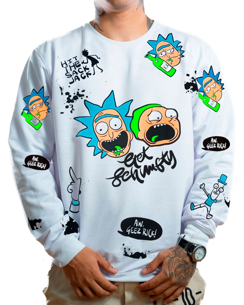 Buzo Blanco Rick & Morty