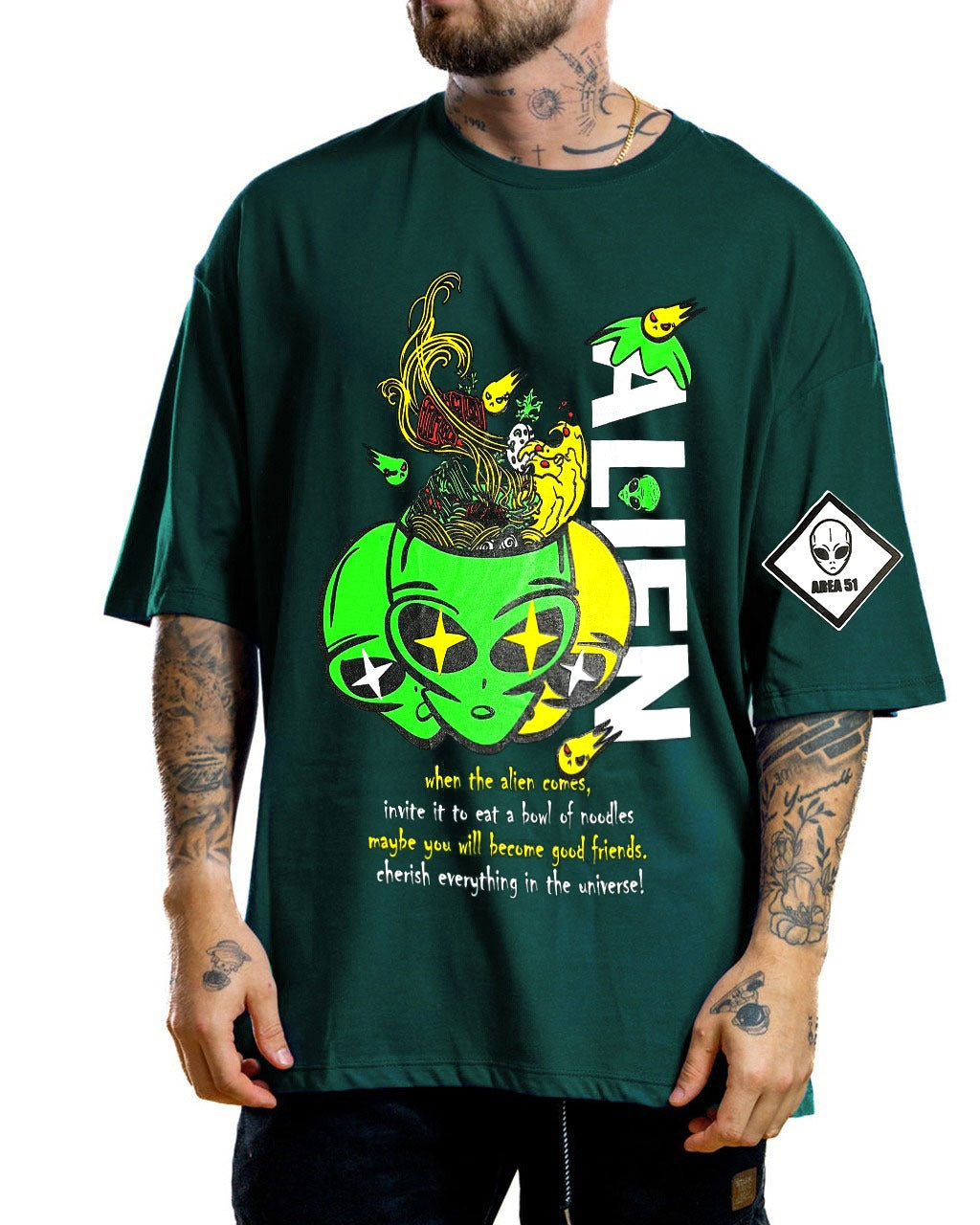 Oversize verde botella alien