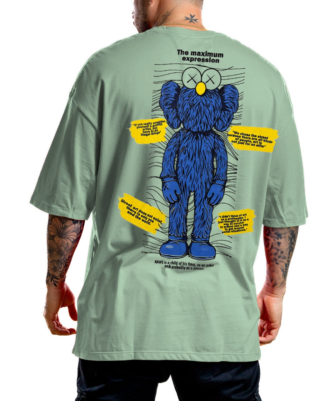 Oversize kaws verde alto gramaje