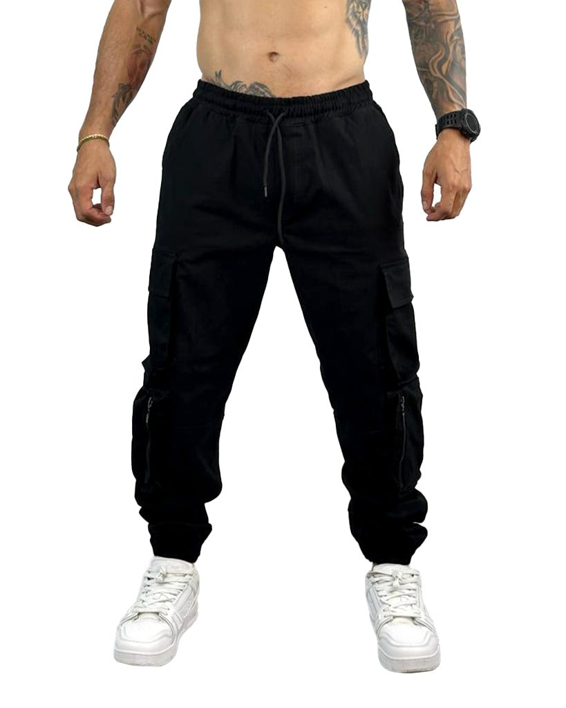 Jogger negro cierre 10